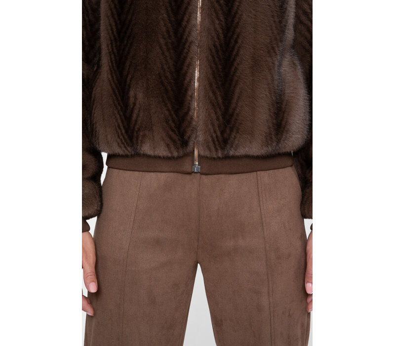 Geisha Jacket Fake Fur Brown