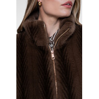 Geisha Jacket Fake Fur Brown