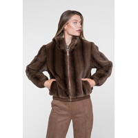 Geisha Jacket Fake Fur Brown