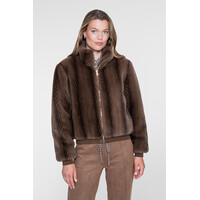 Geisha Jacket Fake Fur Brown