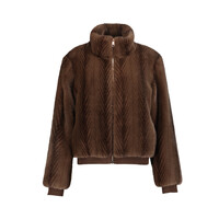 Geisha Jacket Fake Fur Brown