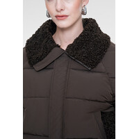 Geisha Jacket Teddy Collar Dark Brown