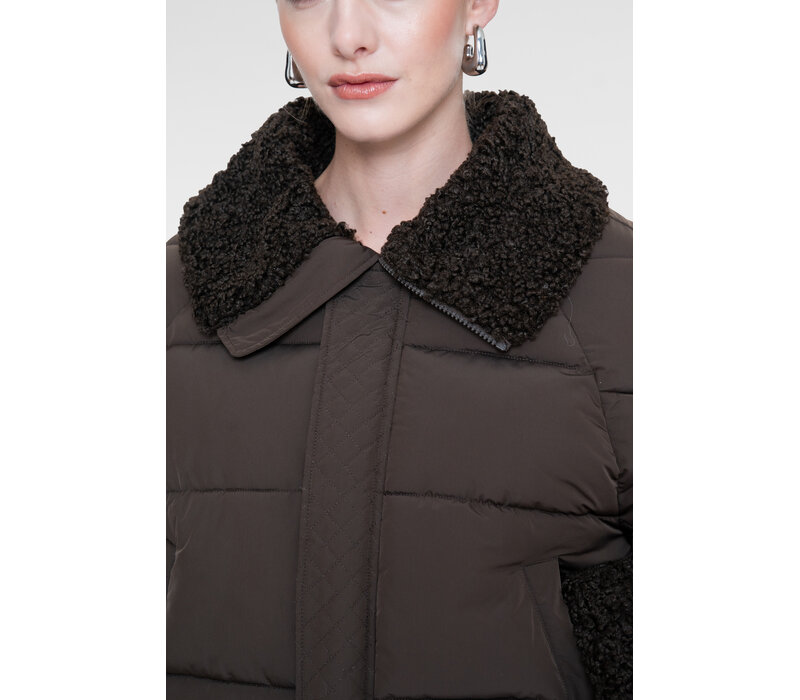 Geisha Jacket Teddy Collar Dark Brown
