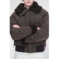 Geisha Jacket Teddy Collar Dark Brown