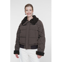 Geisha Jacket Teddy Collar Dark Brown