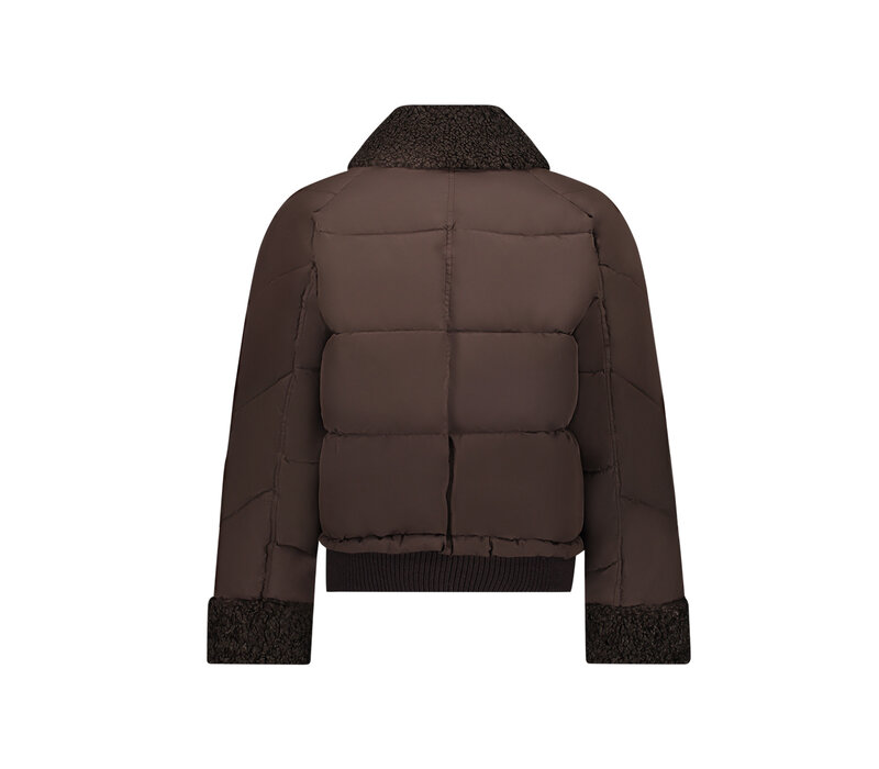 Geisha Jacket Teddy Collar Dark Brown
