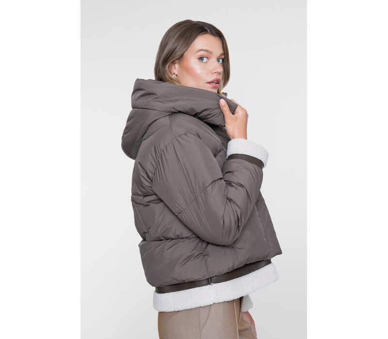 Geisha Jacket Short with Teddy Brown