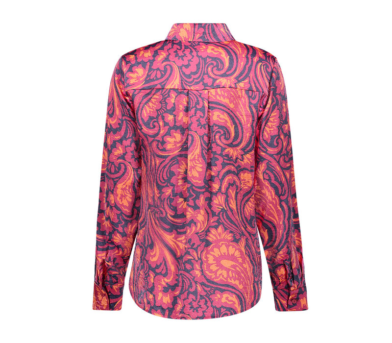 Geisha Blouse Navy Coral