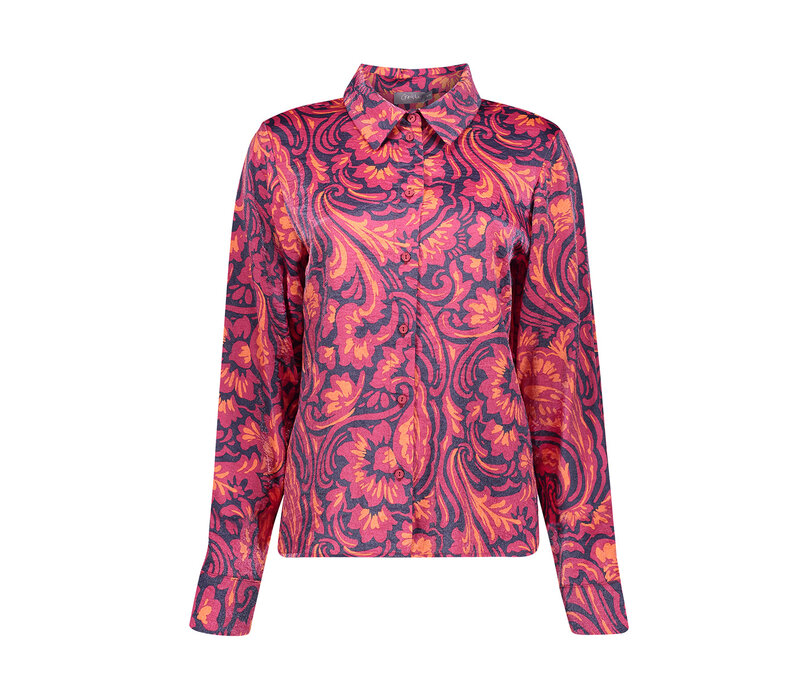 Geisha Blouse Navy Coral