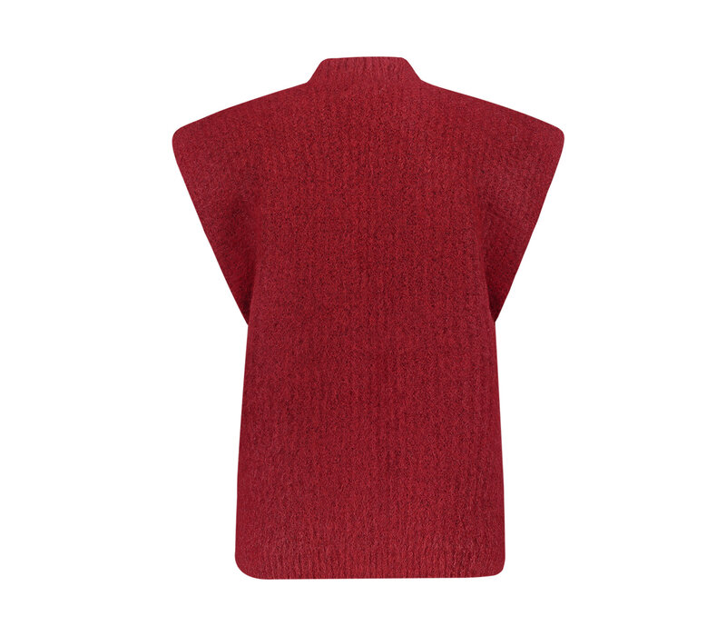 Geisha Gilet Knitted Dark Red
