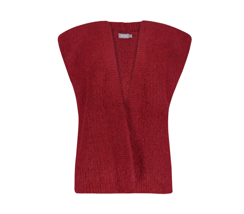 Geisha Gilet Knitted Dark Red