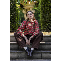 Geisha Blouse Red Brown