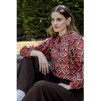 Geisha Blouse Red Brown