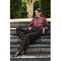 Geisha Blouse Red Brown