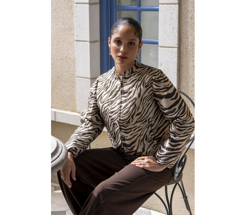 Geisha Jacket Jacquard Zebra Brown Sand