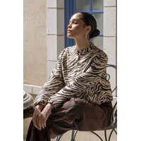 Geisha Jacket Jacquard Zebra Brown Sand