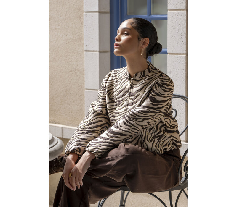 Geisha Jacket Jacquard Zebra Brown Sand
