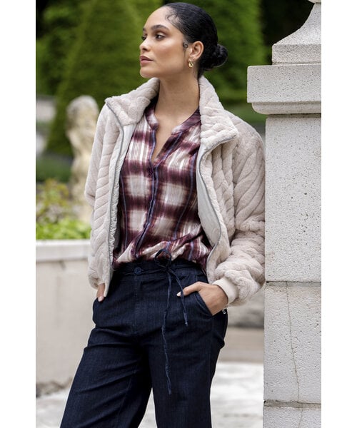 Geisha Geisha Jacket Fake Fur Zigzag