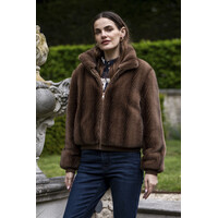 Geisha Jacket Fake Fur Brown