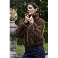 Geisha Jacket Fake Fur Brown