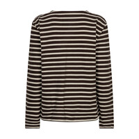Red Button Terry Stripe Brown Creme