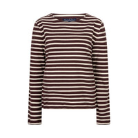 Red Button Terry Stripe Burgundy Cream