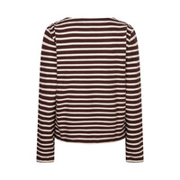 Red Button Terry Stripe Burgundy Cream
