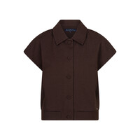 Red Button Bomber Sleeveless Fancy Punta Espresso