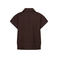 Red Button Bomber Sleeveless Fancy Punta Espresso
