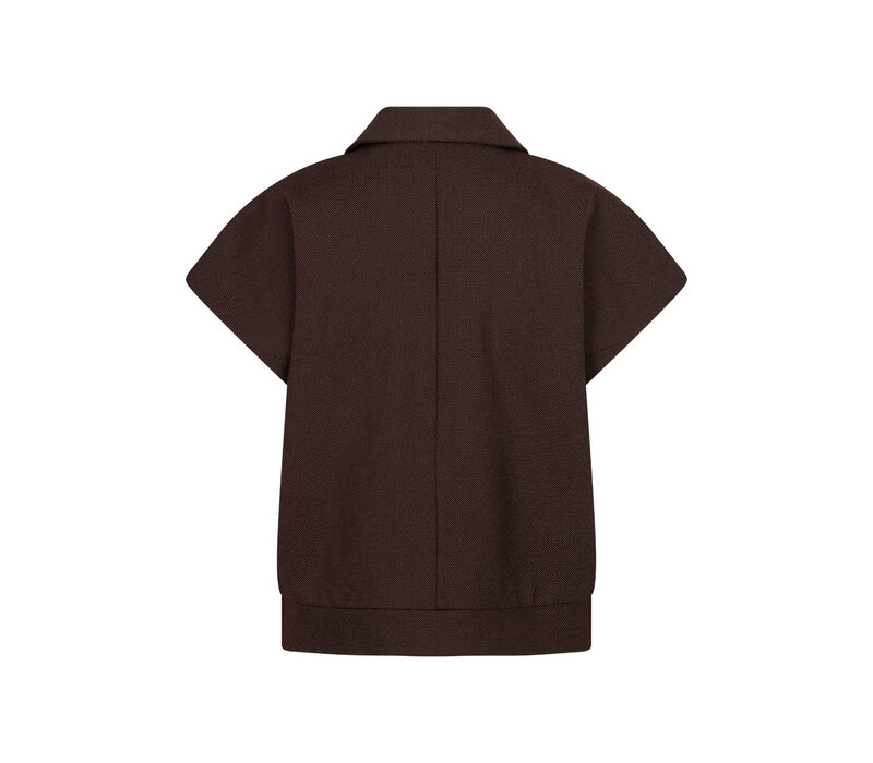 Red Button Bomber Sleeveless Fancy Punta Espresso