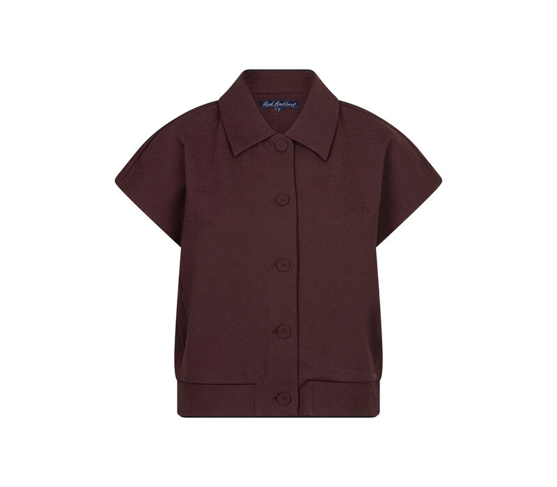 Red Button Bomber Sleeveless Fancy Punta Burgundy