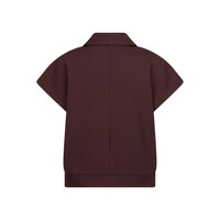 Red Button Bomber Sleeveless Fancy Punta Burgundy