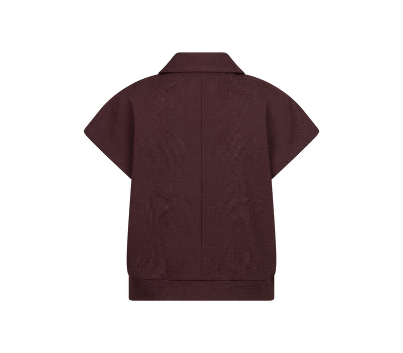 Red Button Bomber Sleeveless Fancy Punta Burgundy