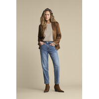 Red Button Terry Stripe Creme Praline