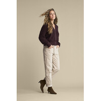 Red Button Bomber Knit Boucle Burgundy