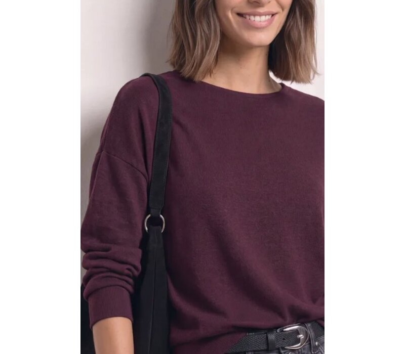 Street One Soft Shirt with Bottom Cuff Rustic Rouge Melange