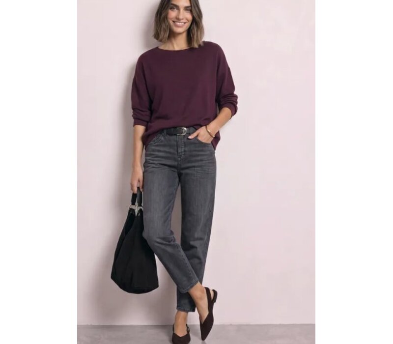 Street One Soft Shirt with Bottom Cuff Rustic Rouge Melange