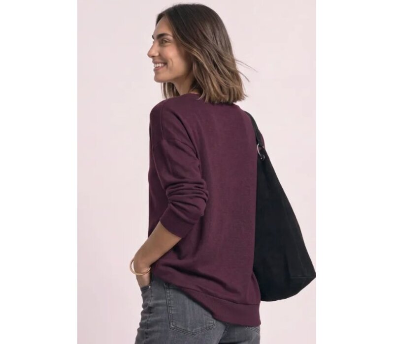 Street One Soft Shirt with Bottom Cuff Rustic Rouge Melange