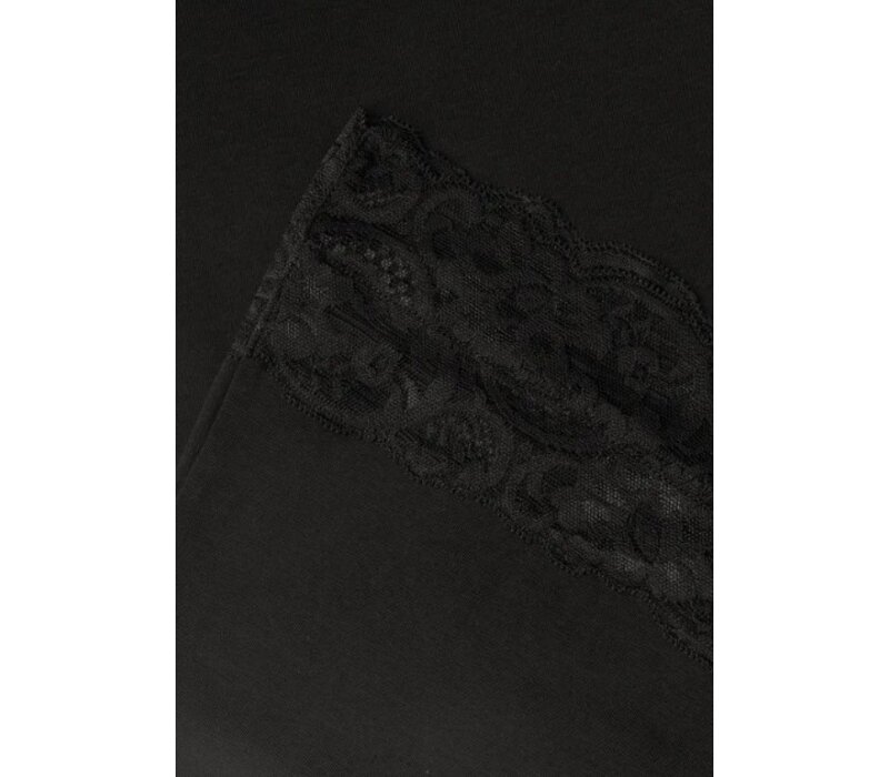 Street One Basic Top with Lace Cuff Black