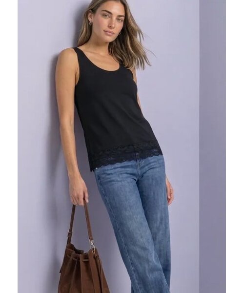 StreetOne Street One Basic Top with Lace Cuff
