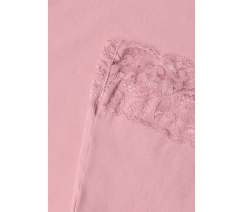 Street One Basic Top with Lace Cuff Vintage Blush