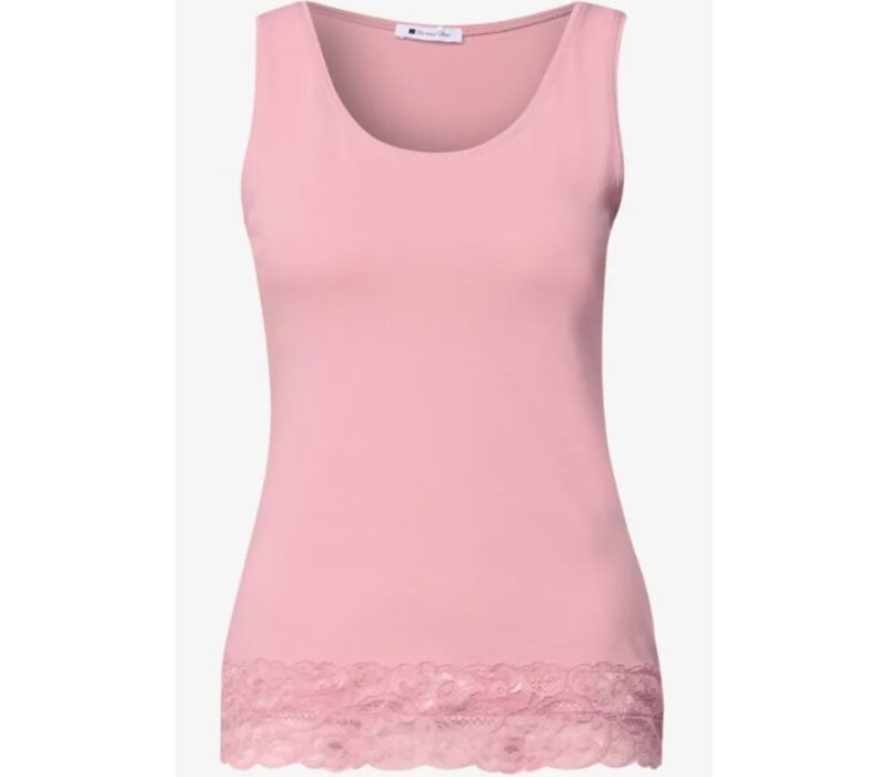 Street One Basic Top with Lace Cuff Vintage Blush