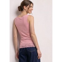 Street One Basic Top with Lace Cuff Vintage Blush
