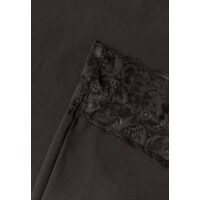 Street One Basic Top with Lace Cuff Black Coffee