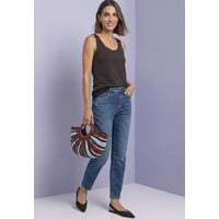 Street One Basic Top with Lace Cuff Black Coffee