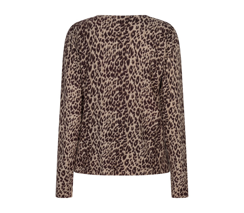 Red Button Sweet Animal Print Burgundy