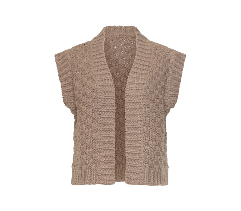 Smashed Lemon Knit Gilet Taupe