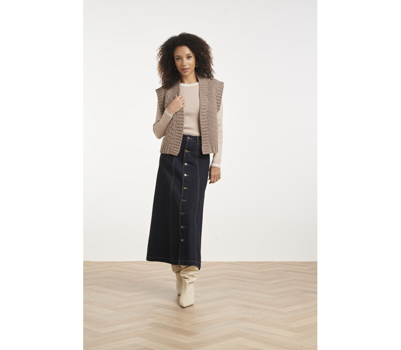 Smashed Lemon Knit Gilet Taupe