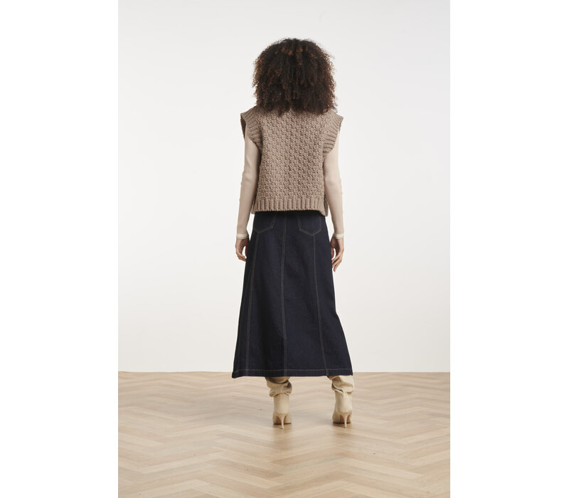 Smashed Lemon Knit Gilet Taupe