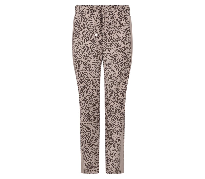 Zoso Print Travel Pant Taupe Espresso